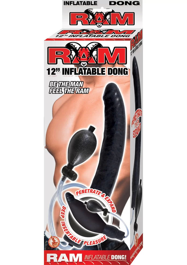 Ram Inflatable Latex Dong 12 Inch - Black