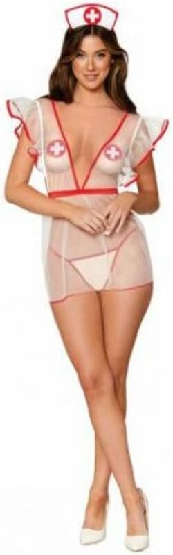 Nurse Me Good Sheer Mesh Nurse Apron Set White O/s