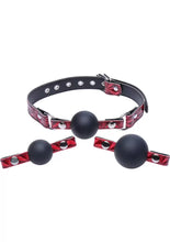 Master Series Crimson Tied Triad Interchangeable Silicone Ball Gag 3 Assorted Sizes