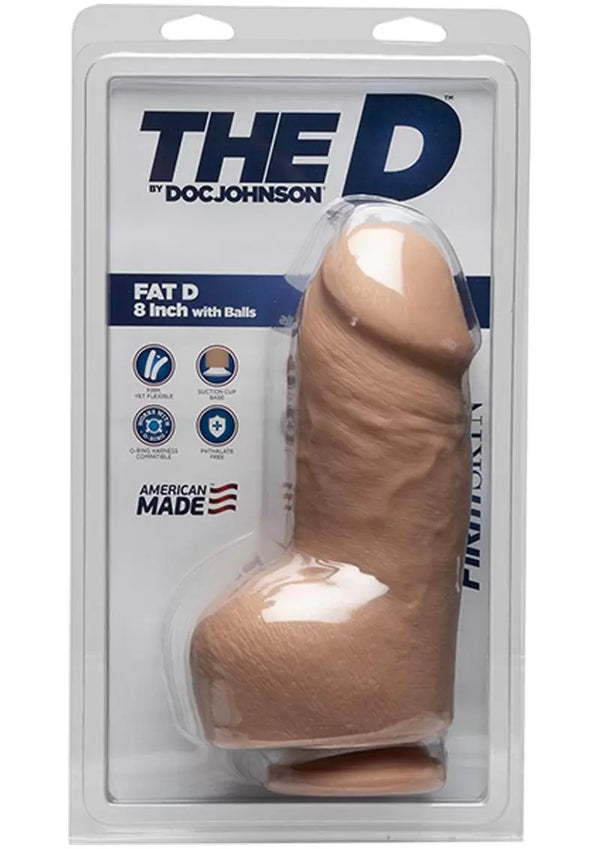 The D Fat D 8 inches With Balls Firmskyn Tan Dildo