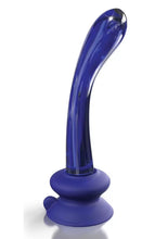 Icicle No 89 Glass Suction Cup G-spot Wand - Blue