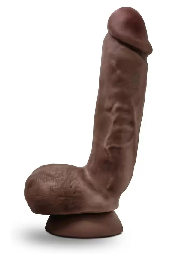 Dr. Skin Glide Self-lubricating Dildo With Balls 8.5 In. Chocolate