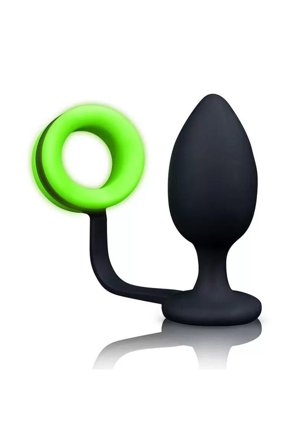 Shots Ouch Butt Plug W/cock Ring - Glow In The Dark