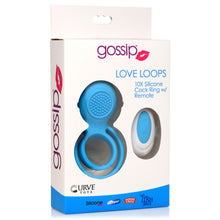 Love Loops 10x Silicone Cock Ring With Remote - Blue