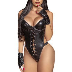 Latex Leather Sexy Lingerie Black