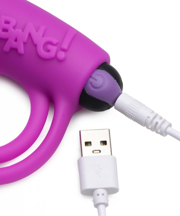 Remote Control 28x Vibrating Cock Ring And Bullet - Purple