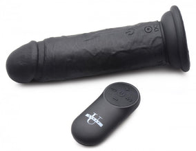 Power Player 28x Vibrating Silicone Dildo With Remote - Black