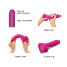 Strap-on-me Sliding Skin Realistic Dual-density Dildo Fuchsia M