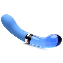 Prisms Vibra-Glass 10X Bleu Dual End G-Spot Rechargeable Silicone/Glass Vibrating Dildo – Teal