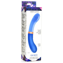 Prisms Vibra-Glass 10X Bleu Dual End G-Spot Rechargeable Silicone/Glass Vibrating Dildo – Teal