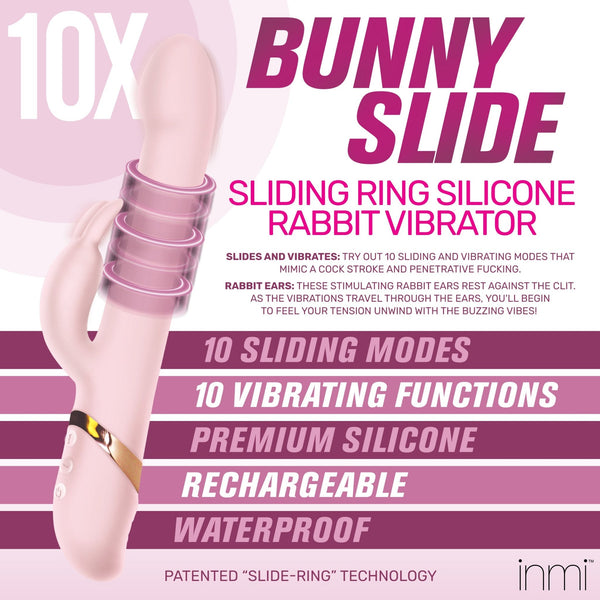 10x Bunny Slide Ring Silicone Vibrator