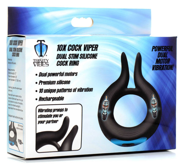 10x Dual Stim Silicone Cock Ring