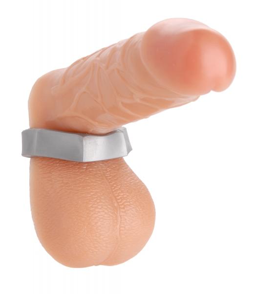 Silver Hex Heavy Duty Cock Ring And Ball Stretcher