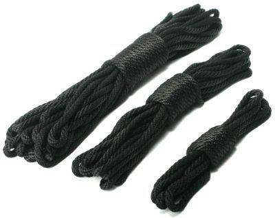 Premium Black Nylon Bondage Rope 50 Feet