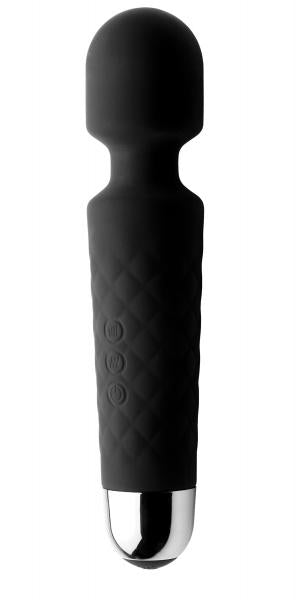 Deep Velvet 18X Silicone Massage Wand Black