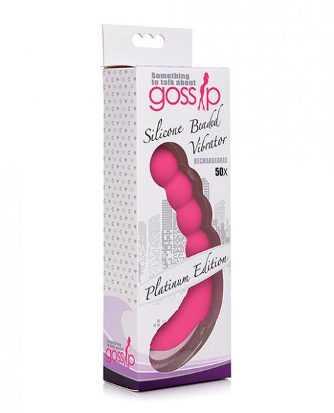 Gossip Silicone Beaded G-spot Rechargeable Vibrator Magenta