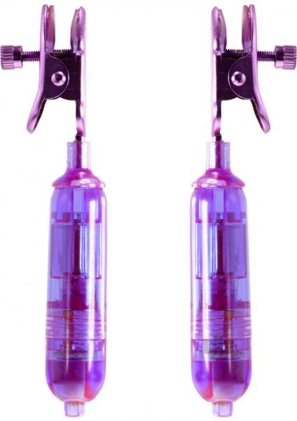 Squeeze And Please Vibe Nipple Clamps Purple Kinx