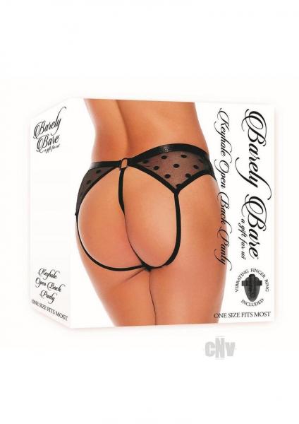 Barely B Keyhole Open Back Panty Blk Os