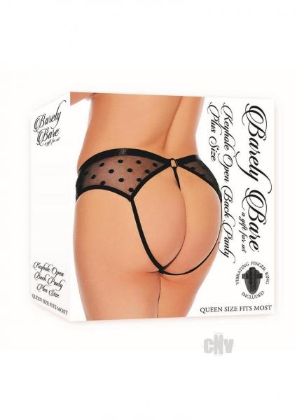 Barely B Keyhole Open Back Panty Blk Pls