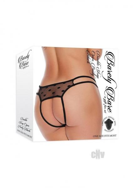 Barely B Dbl Strap Open Panty Blk