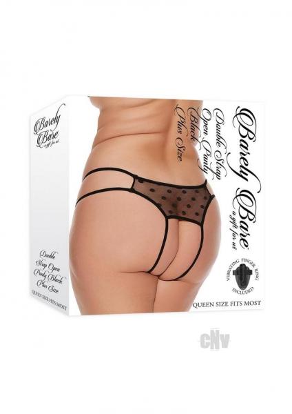 Barely B Dbl Strap Open Panty Ps Blk