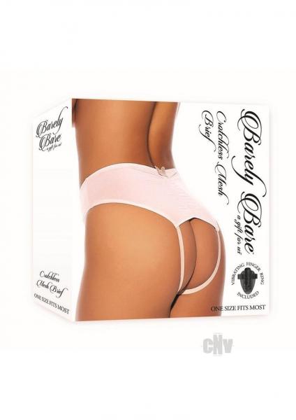 Barely B Crotchless Mesh Brief Os Peach