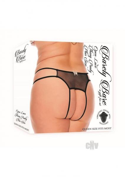 Barely B Open Lace Thong Panty Ps Blk