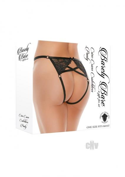 Barely B Criss Cross Crotchles Panty Blk