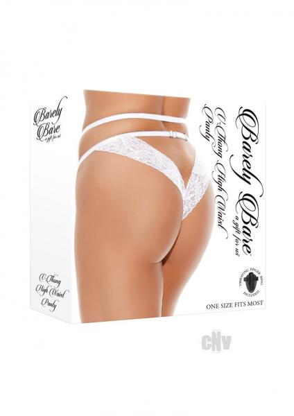 Barely B V Thong High Waist White