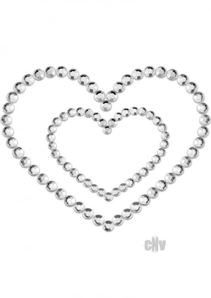 Mimi Heart Rhinestone Silver Pasties