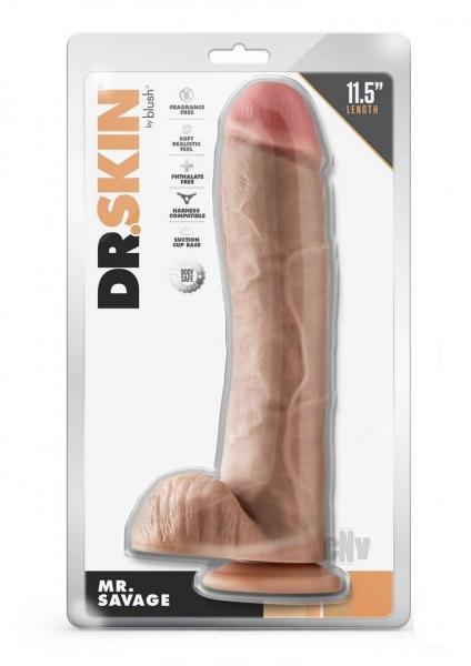 Dr Skin Mr Savage 11.5 Dildo Balls Beige