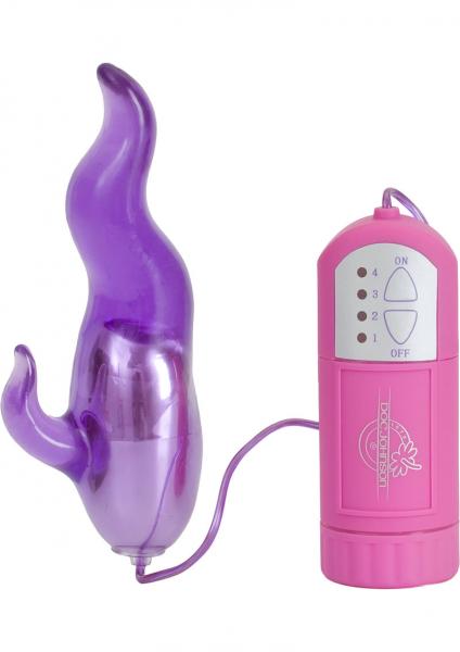 Devilish Desires Flame Shaped Vibrator With Remote Waterproof Purple