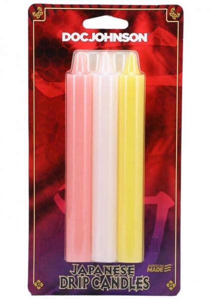 Japanese Drip Candles 3pk Pink/yell