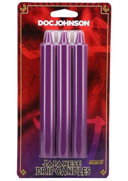 Japanese Drip Candles 3pk Purple