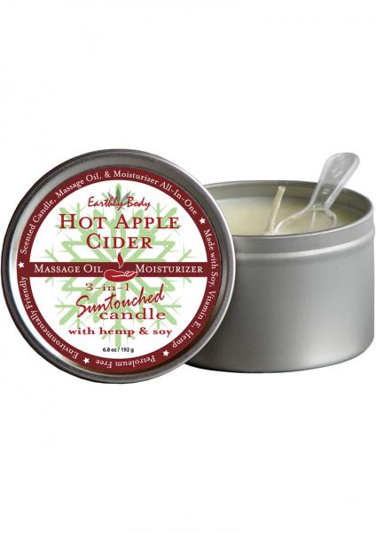 3 In 1 Suntouched Round Massage Oil Candle Hot Apple Cider 6.8 Ounce