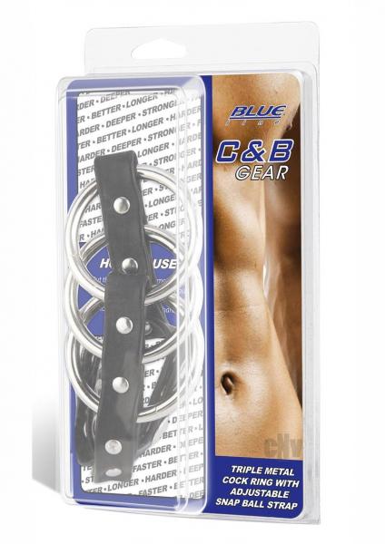 Cb Gear Triple Metal Cock Ring W/strap