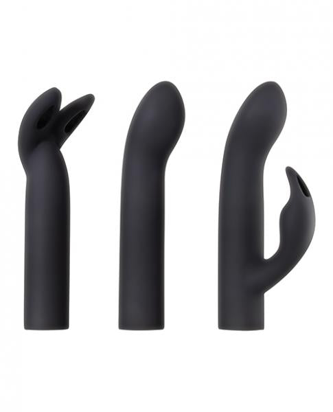 Four Play Set Black Bullet Vibrator with 3 Sleeves