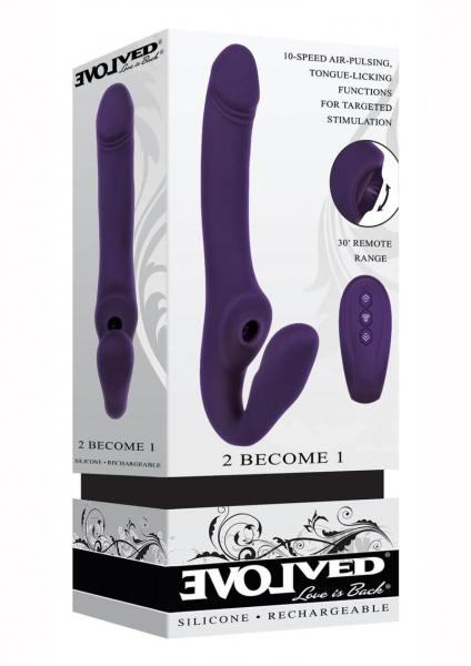 2 Become 1 Rechargeable Silicone Vibrator with Remote Control – Purple