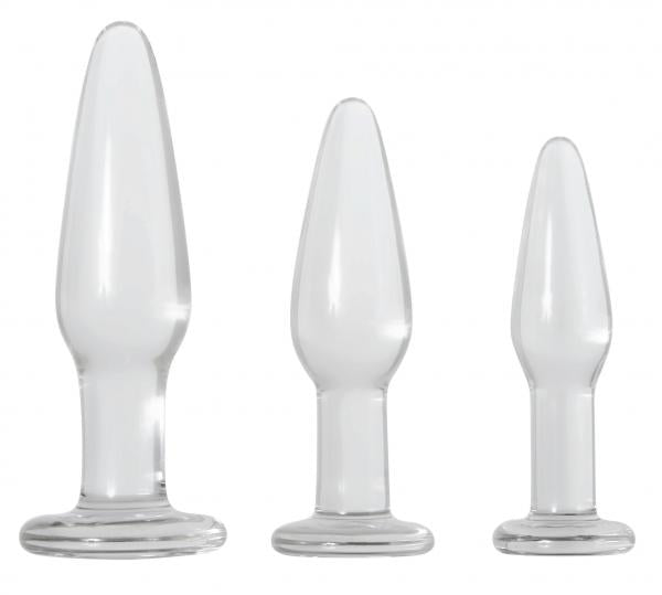 Glass Anal Training Trio 3  Clear Butt Plugs