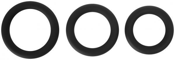 Aande Silicone Penis Ring Set Black