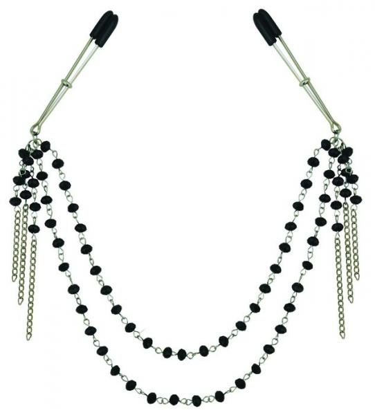 Midnight Black Jeweled Nipple Clips