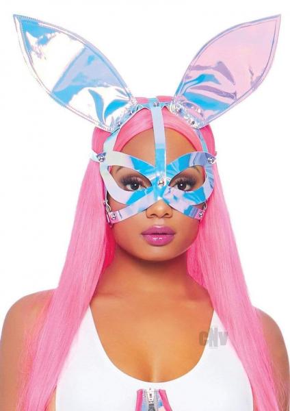 Holographic Bunny Ear Mask Os