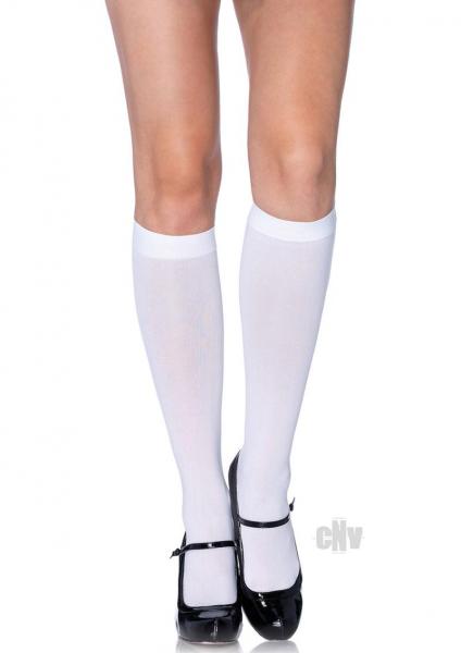 Nylon Knee High Os White