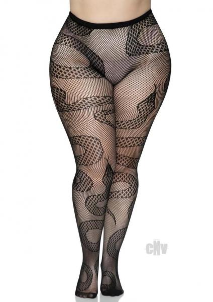 Snake Net Tights 1x/2x Black