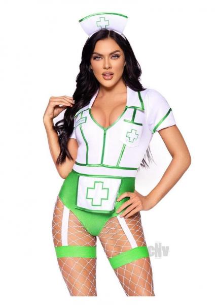 Nurse Feelgood 2pc Md Grn/wht