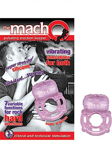 The Macho Erection Keeper 7 Function Vibrating Cockring Purple