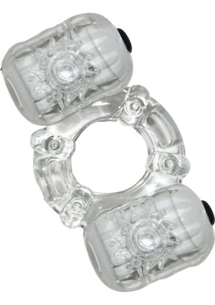 Hero Double Pleaser Teaser Cock Ring Waterproof Clear