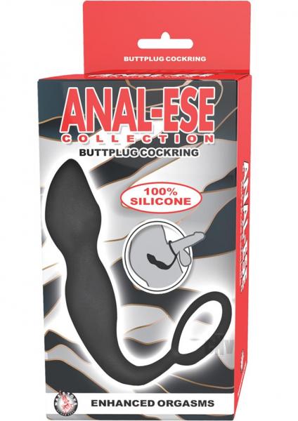 Anal Ese Coll Buttplug Cockring Blk