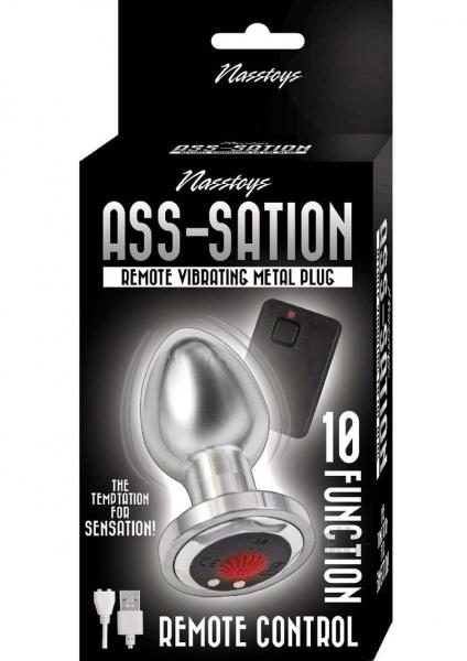 Ass-sation Remote Vibe Metal Plug Silver