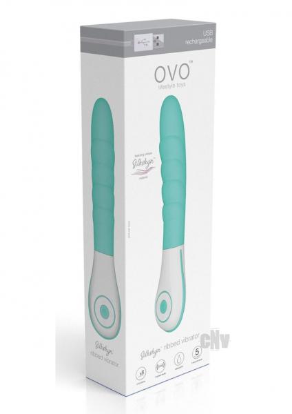 Ovo Silkskyn Ribbed Vibrator Aqua